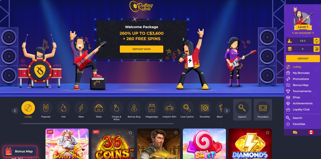 rolling slots casino - homepage