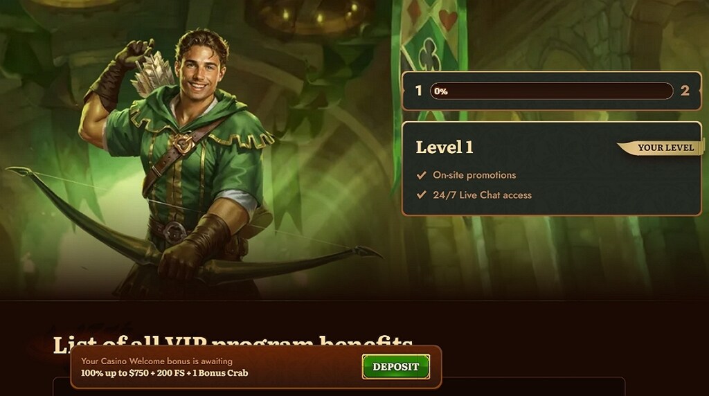 Wild Robin - vip levels