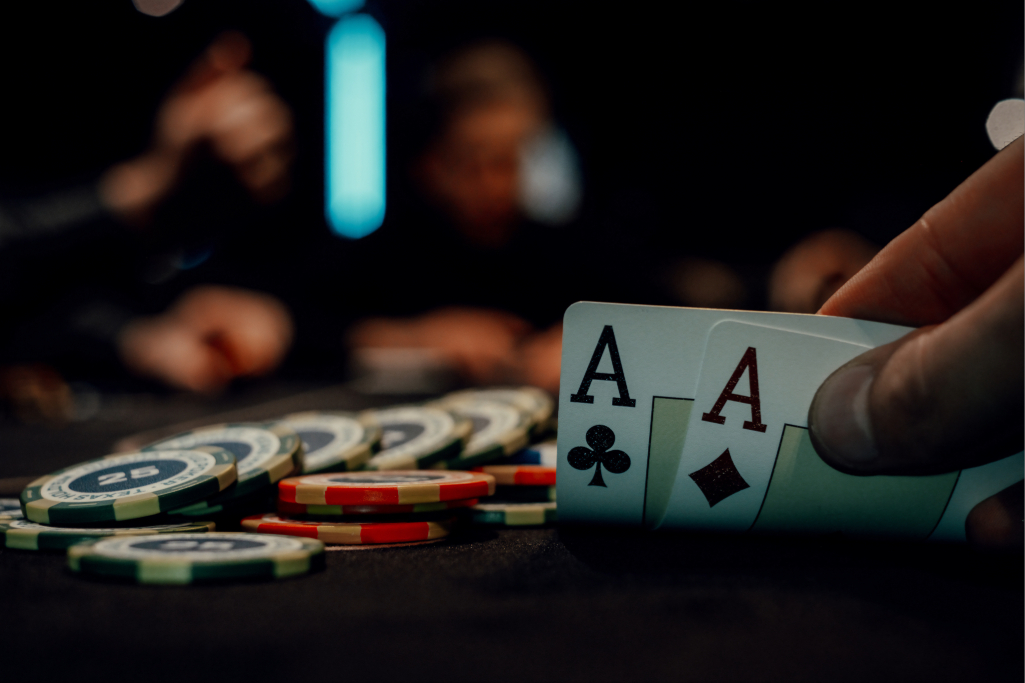 Hand of two aces in poker