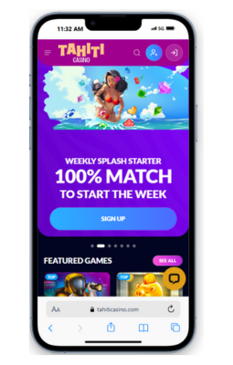 Tahiti Casino Mobile View