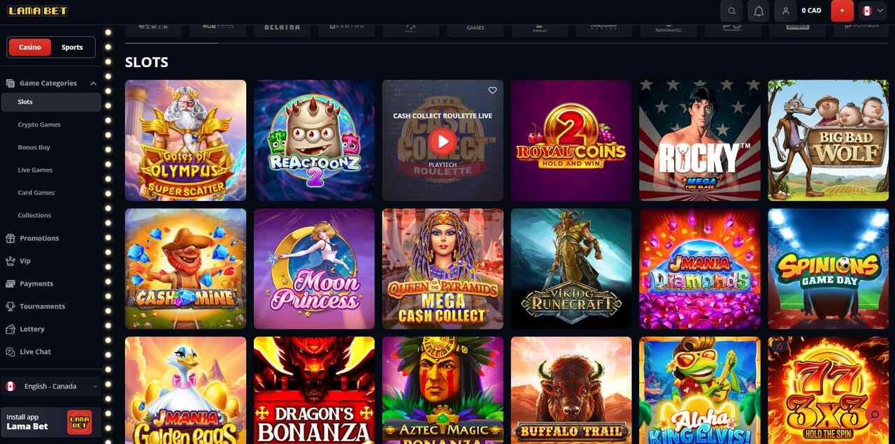 lamabet Games Library