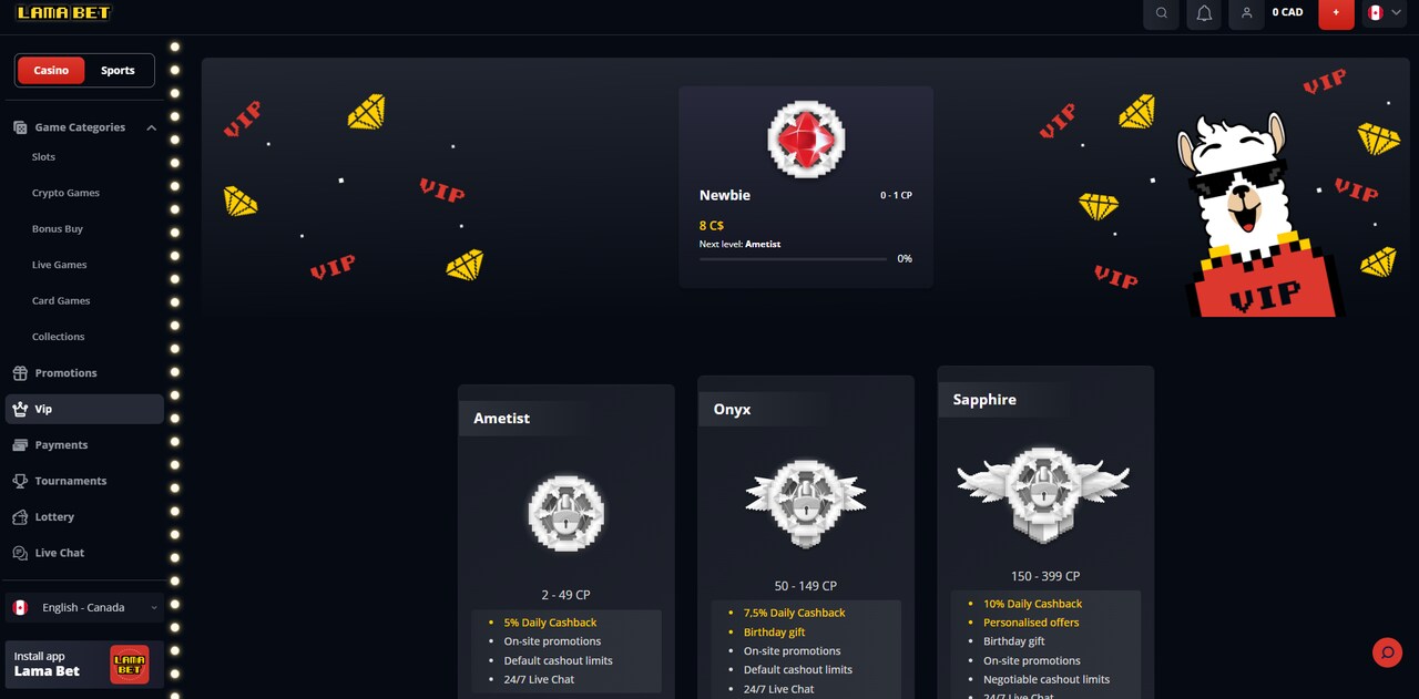 lama bet VIP Program