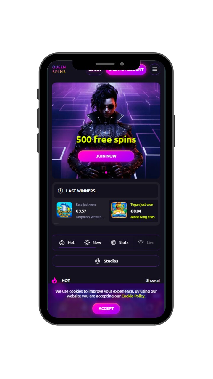 QueenSpins mobile view image