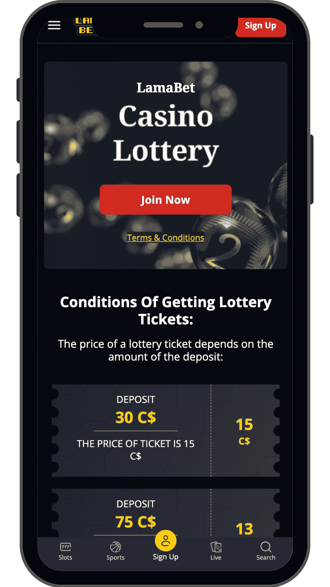 lama bet mobile casino lotto