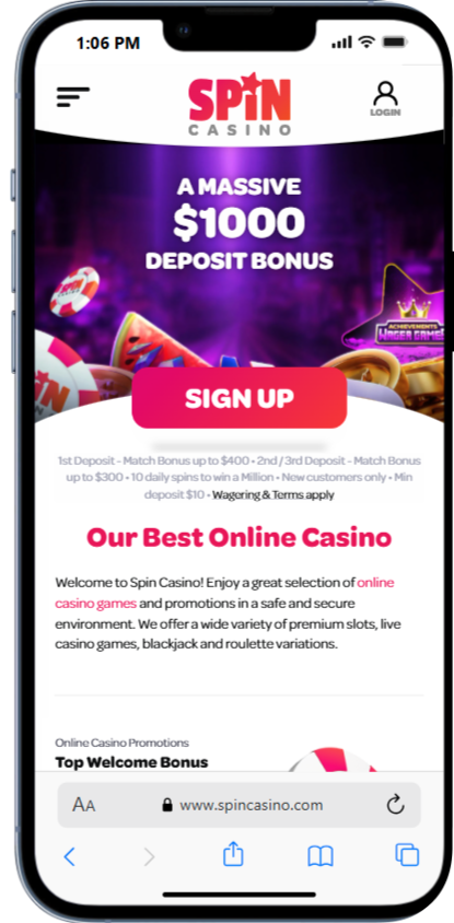 Spin Casino Canada - for mobile players