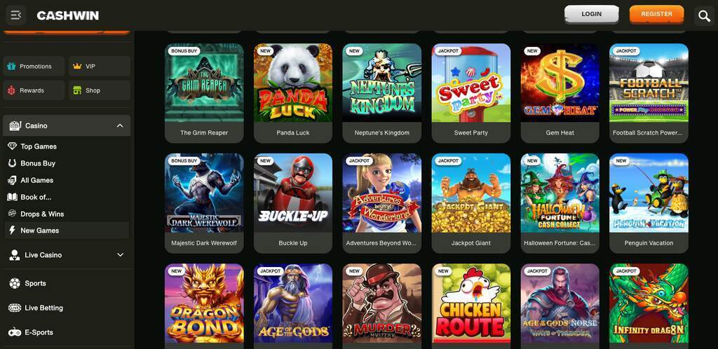 Cashwin casino lobby