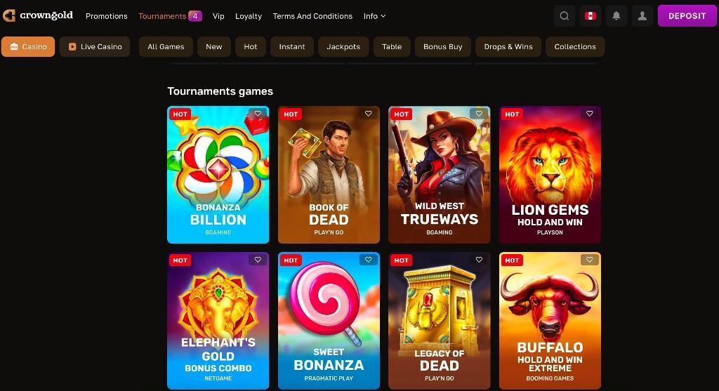 crown gold tournament-game lobby