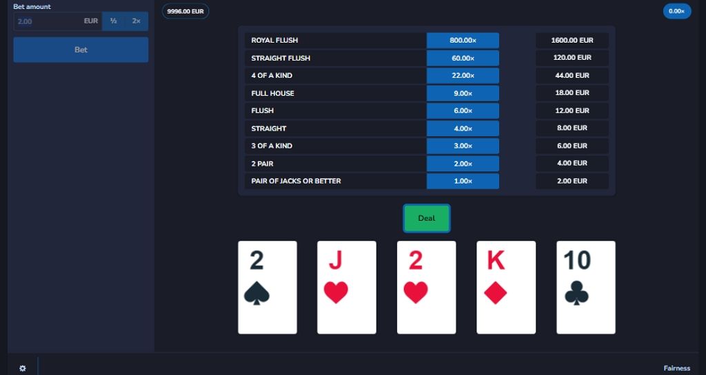 video-poker for online casino Canadian players