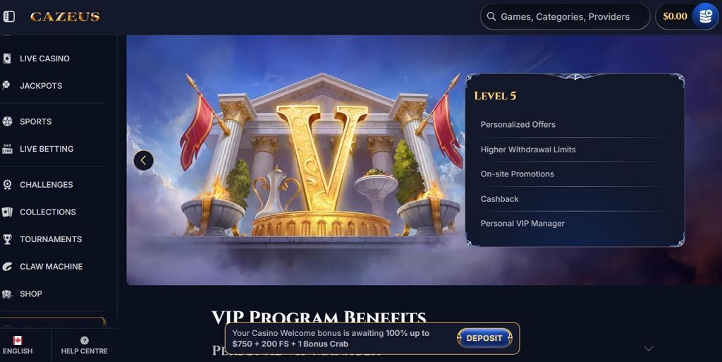 cazeus-vip-levels
