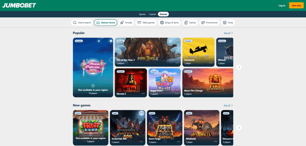 JumboBet-game-lobby