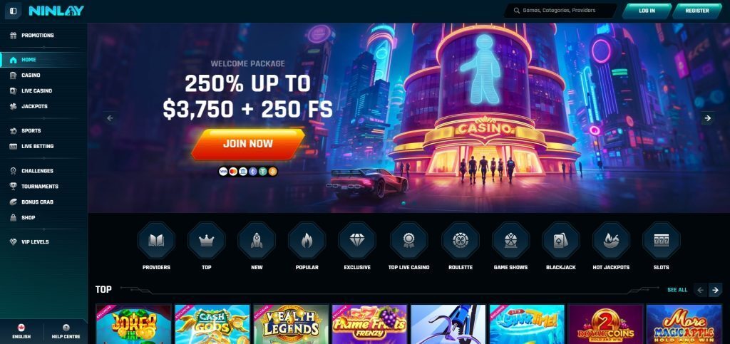 Ninlay homepage sreenshot