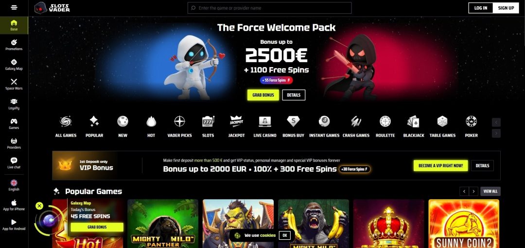 SlotsVader-Homepage