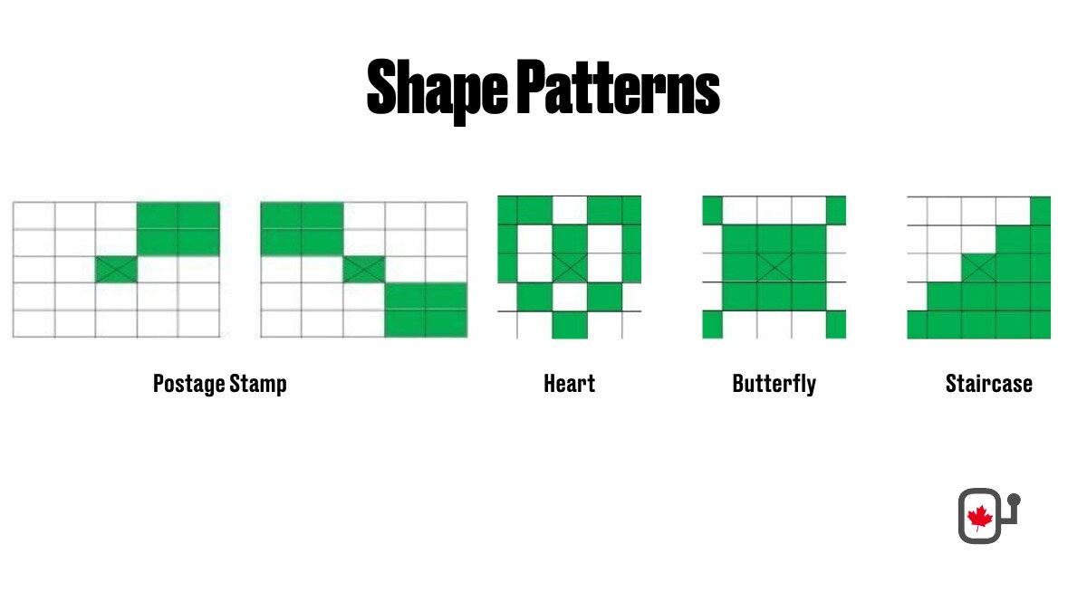 Shaped bingo patterns illustration