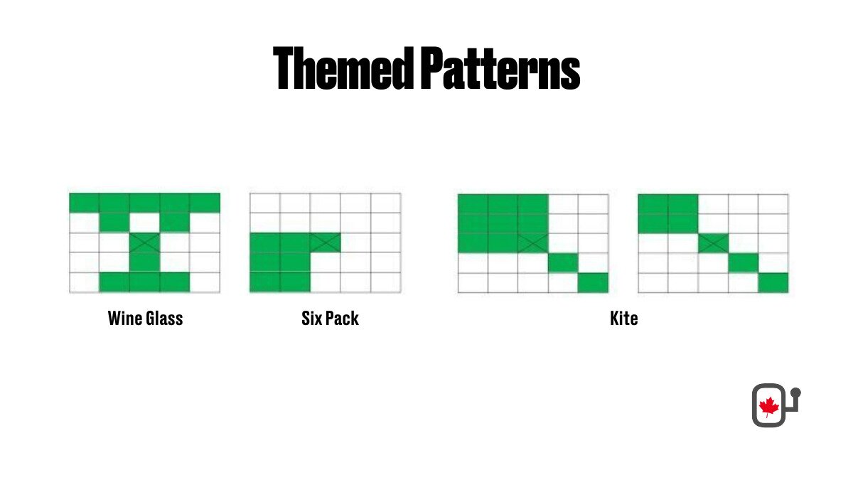 Themed bingo patterns illustration