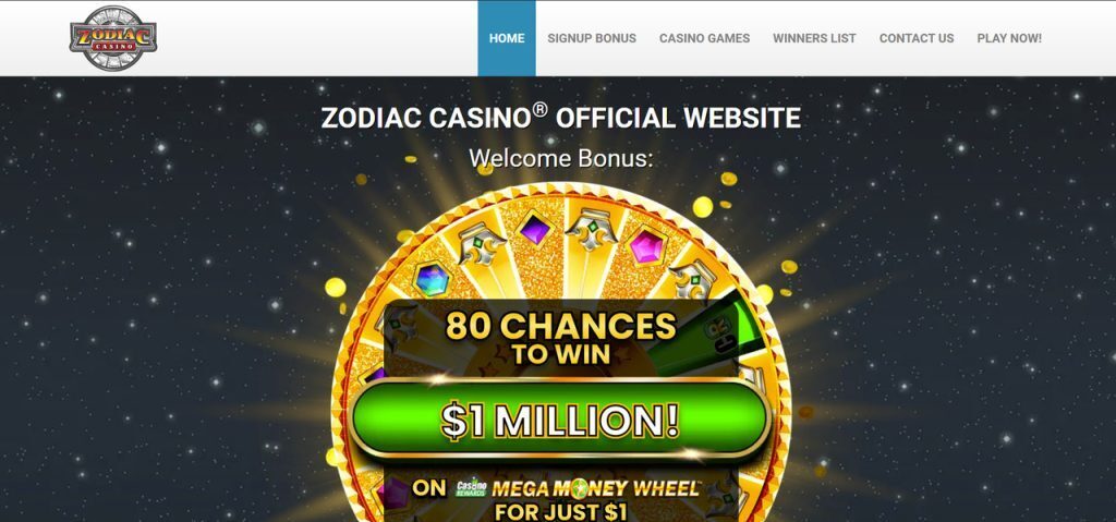 Screenshot of Zodiac Casino Canada