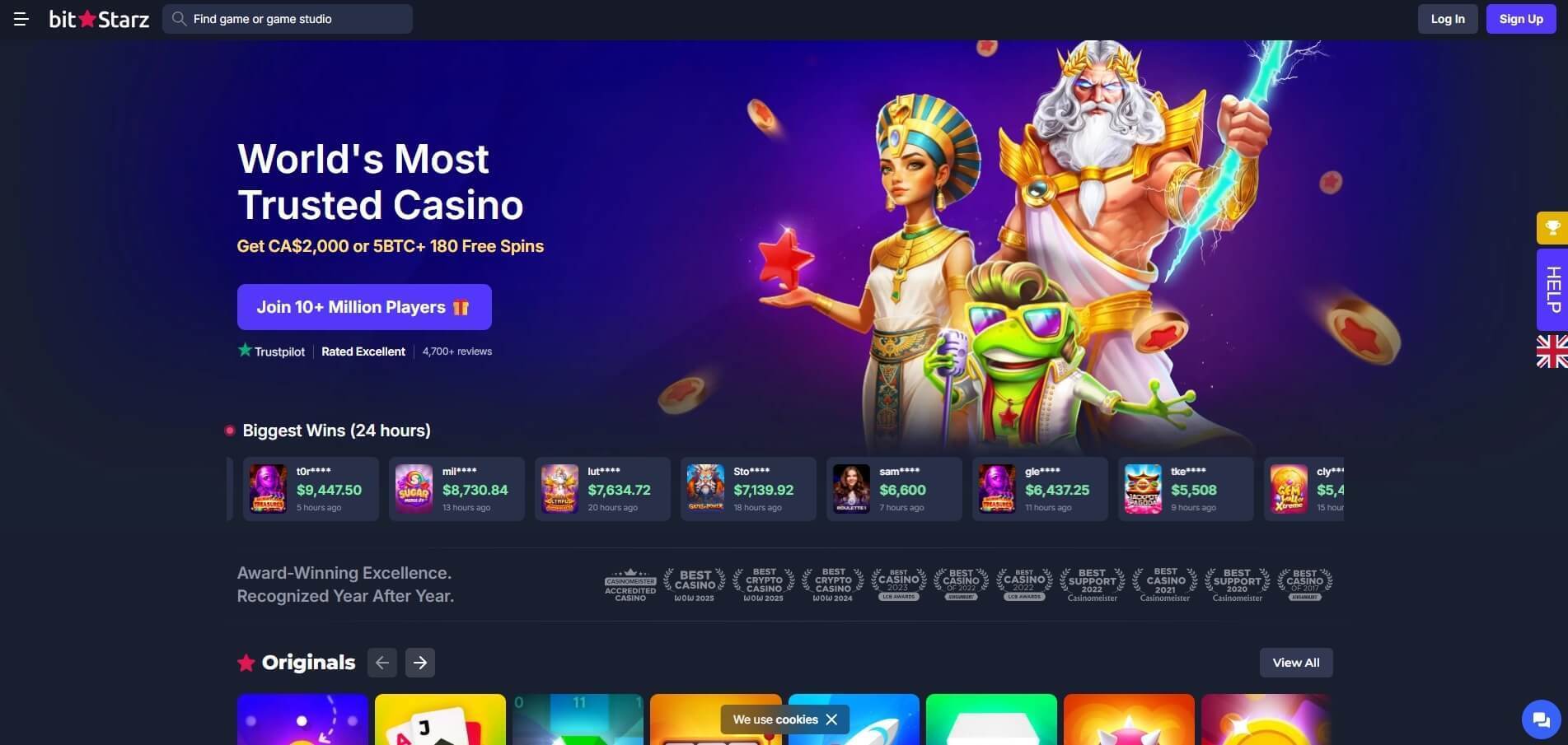 BitStarz-homepage-screenshot