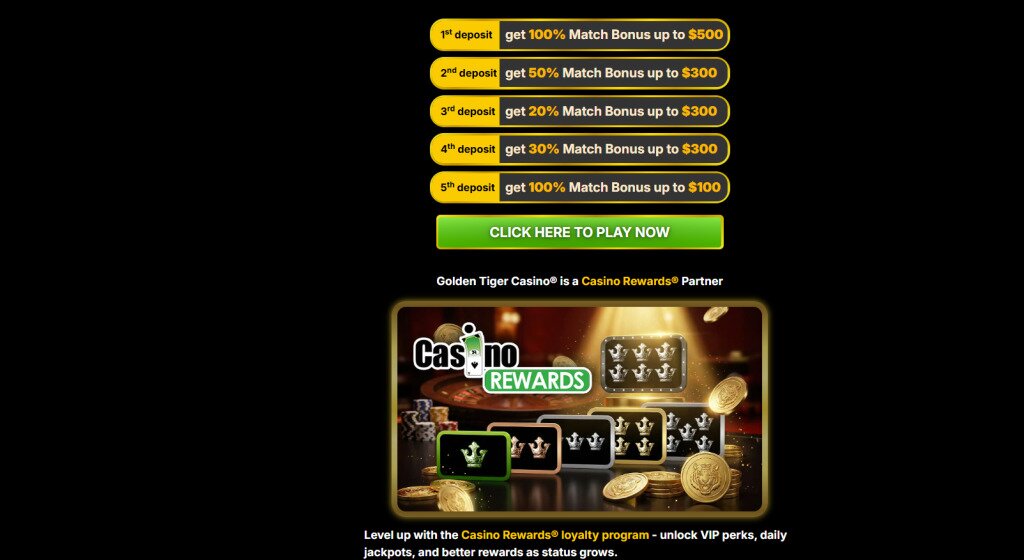 Bonus section at golden tiger casino CA explained 