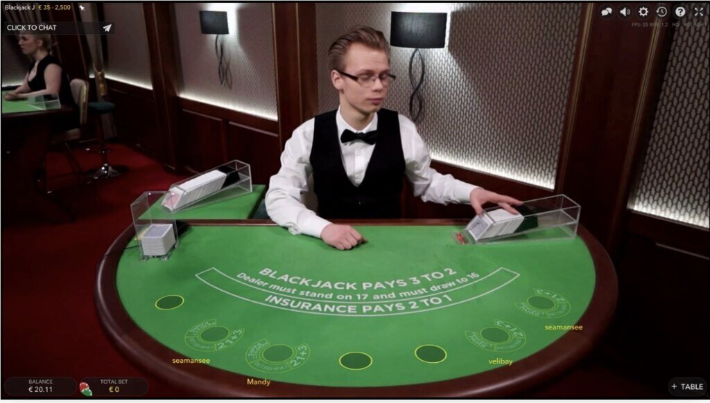 Live blackjack