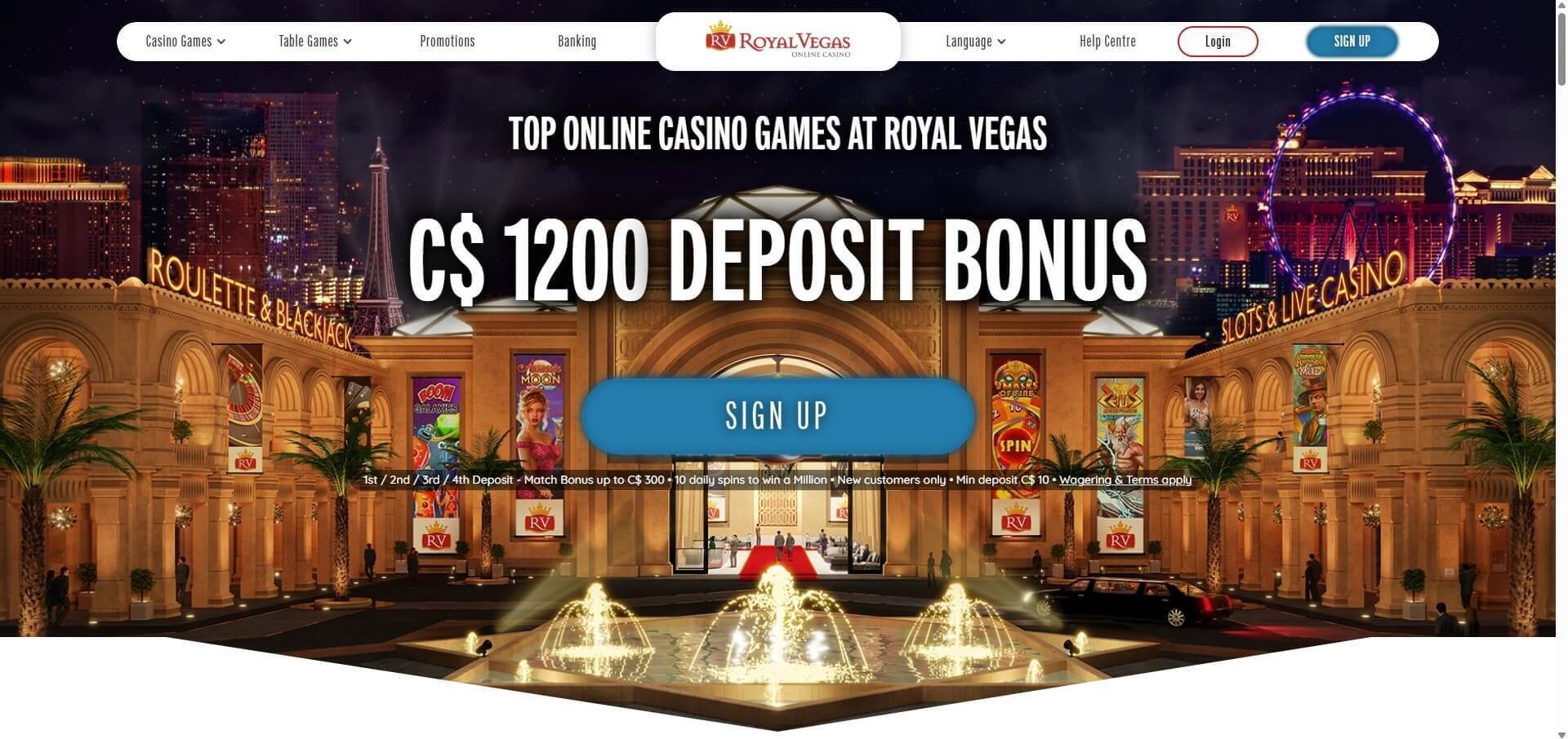 Royal Vegas Homepage-screenshot