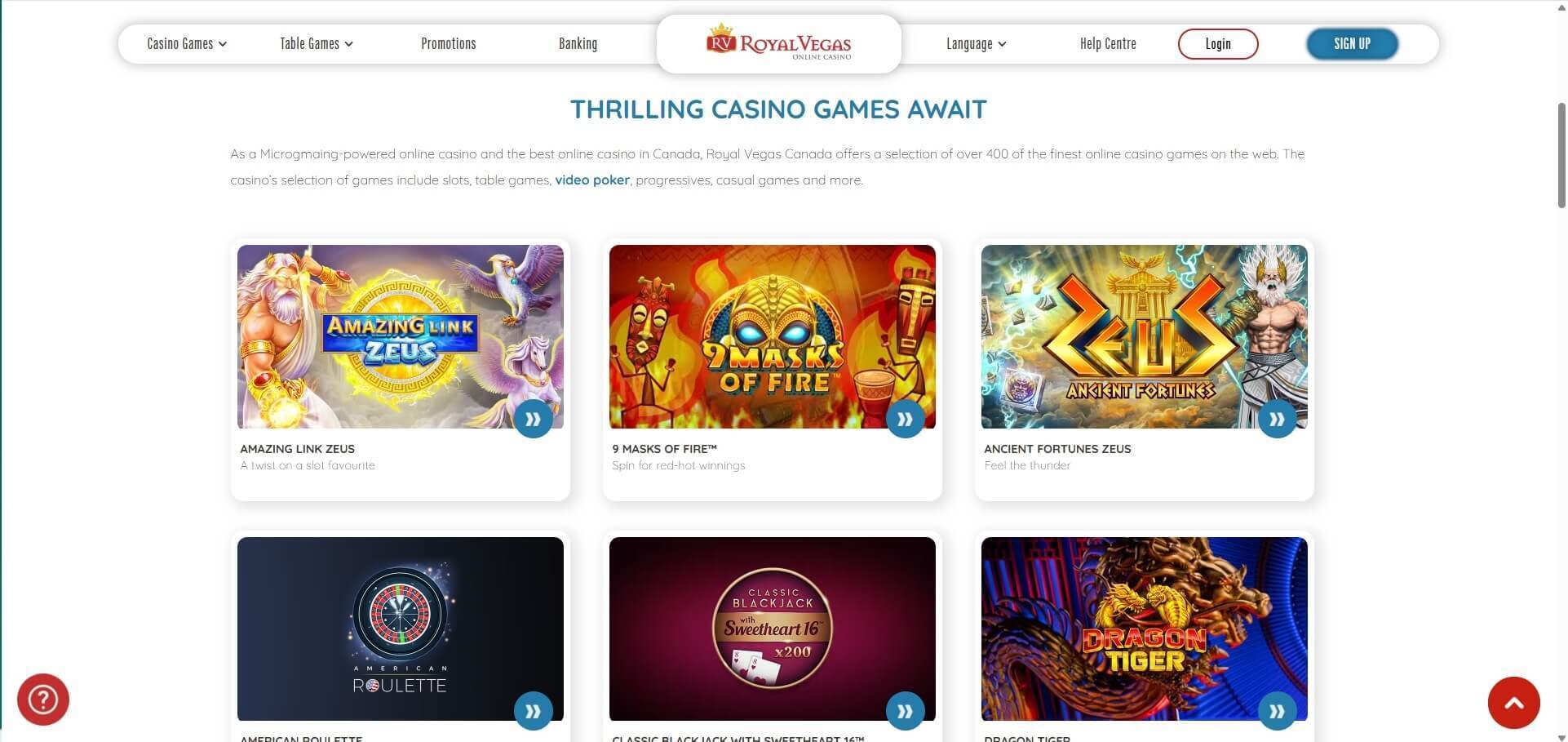 Royal-Vegas-gaming-lobby-screenshot