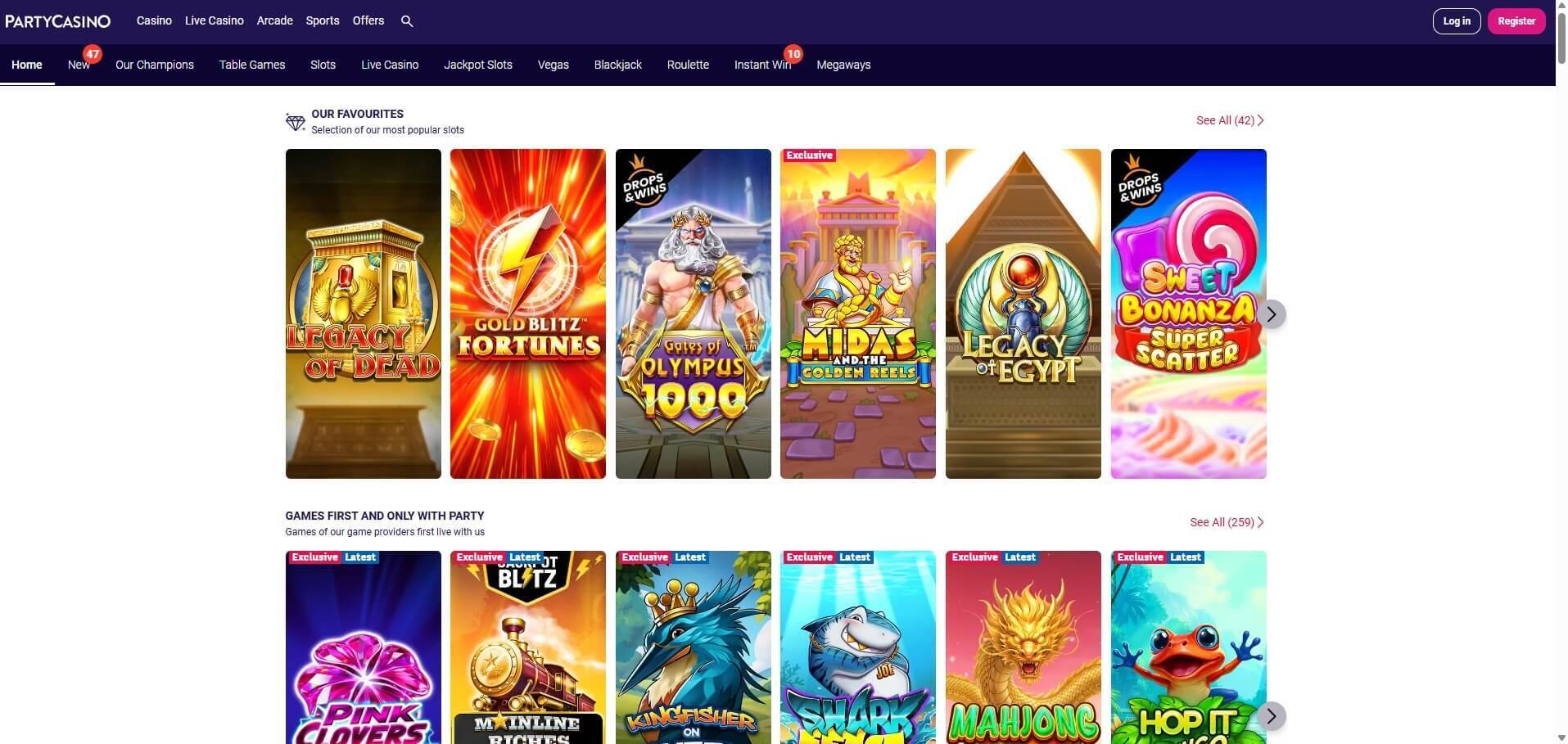 partycasino-gaming-lobby