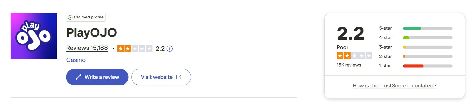 trustpilot review for playojo