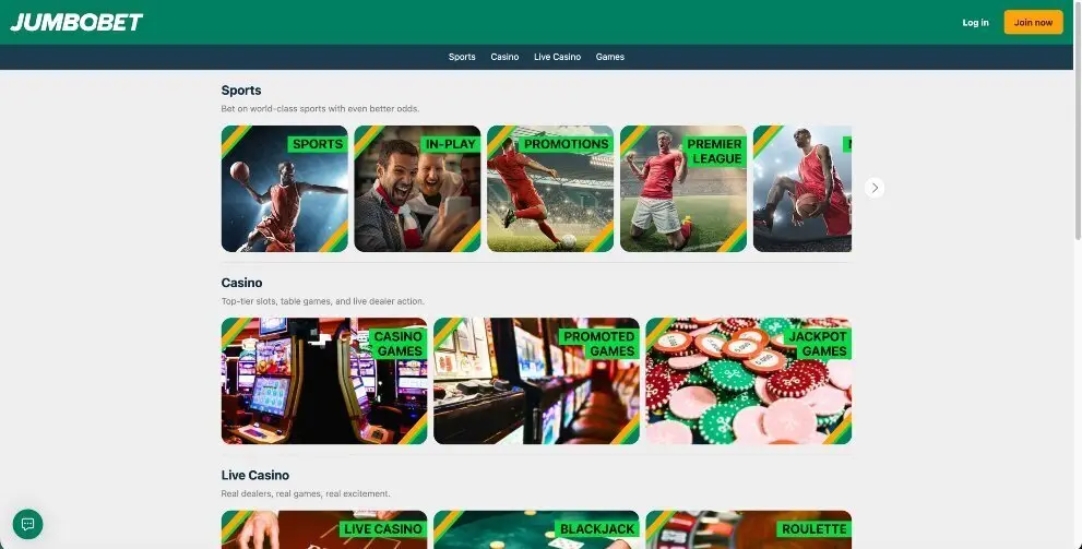 JumboBet-Home-page-screenshot