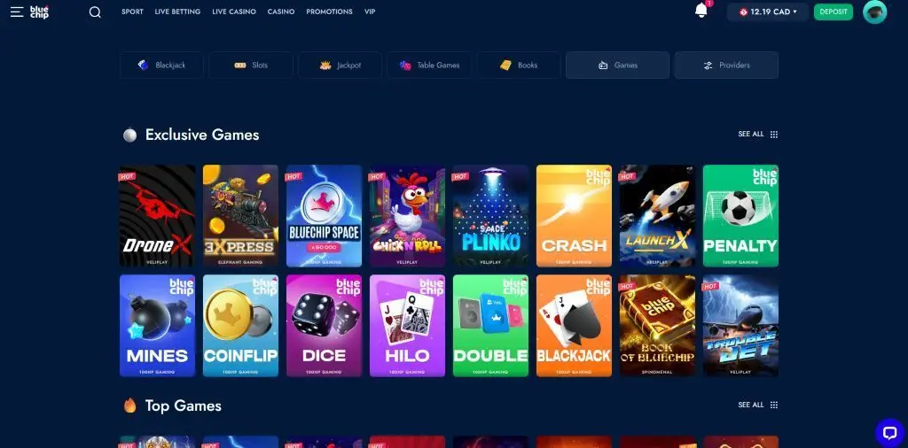 bluechip homepage