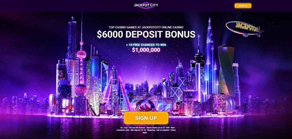 Jackpot City homepage