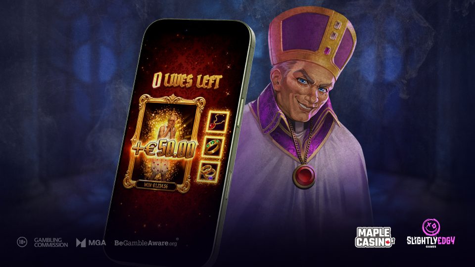 Peep the Pope GigaBlox mobile slot game showing a win on smartphone with Pope character